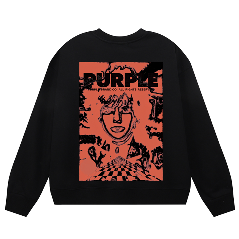 Purple Brand Logo Printed Sweatshirt – Black