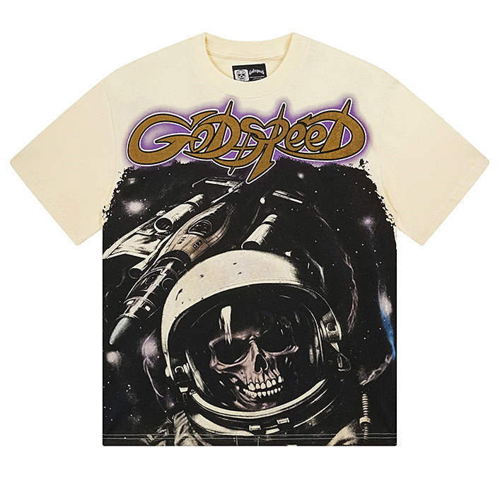 GODSPEED Skeleton Astronaut T-Shirt – 100% Cotton Graphic Tee