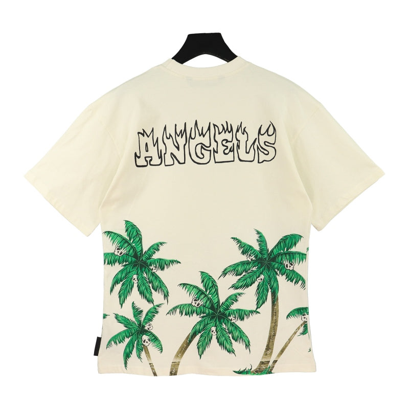Palm Angels Skull Palm Tree Flame Logo T-Shirt