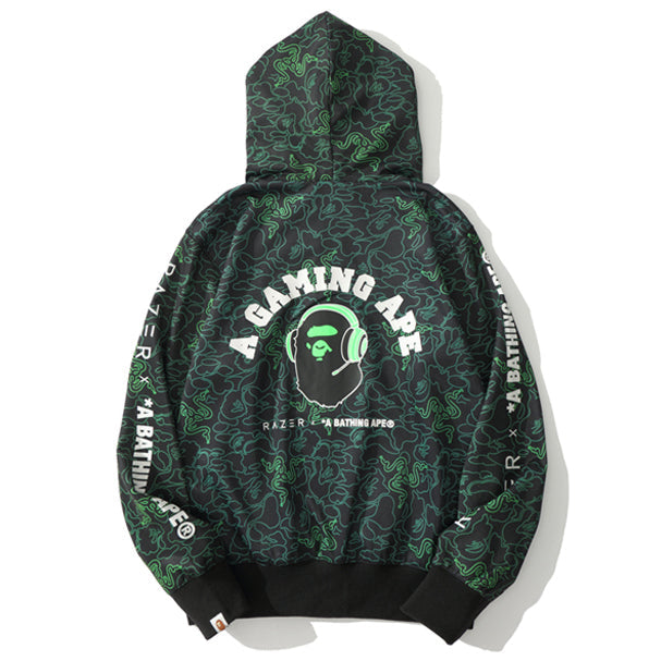 BAPE Shark Snake Print Full-Zip Hoodie