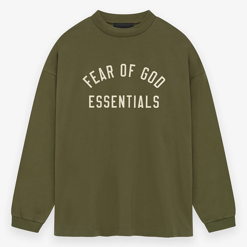 Fear of God Long Sleeve T-Shirt – Grey / Dark Green
