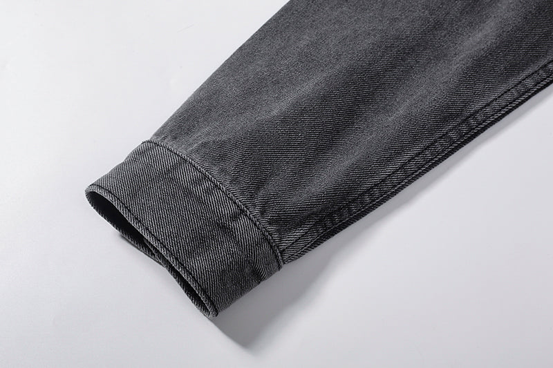 OFF-WHITE Arrow Logo Washed Distressed Denim Jacket
