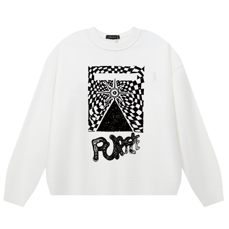 Purple Brand Logo Printed Sweatshirt – White