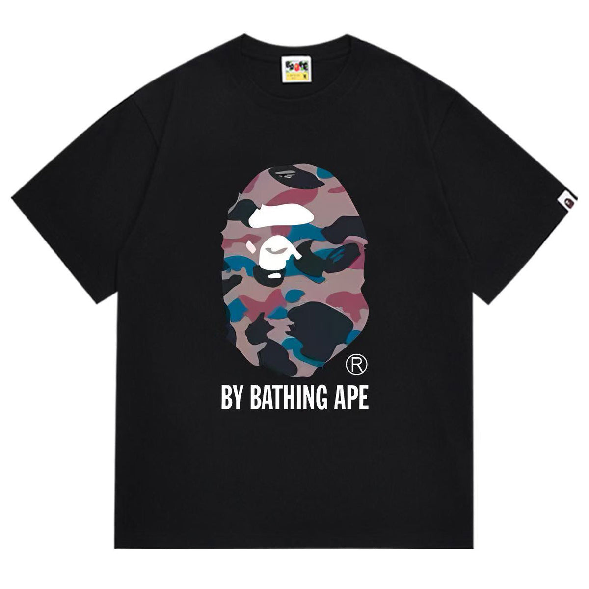 BAPE Ape Head Pattern Tee - Black & White