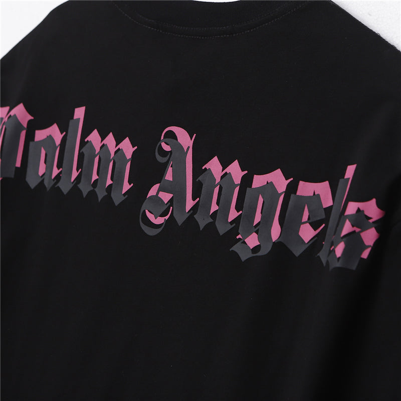 Palm Angels 3D Pink Shadow Gothic Back Logo Oversized T-Shirt