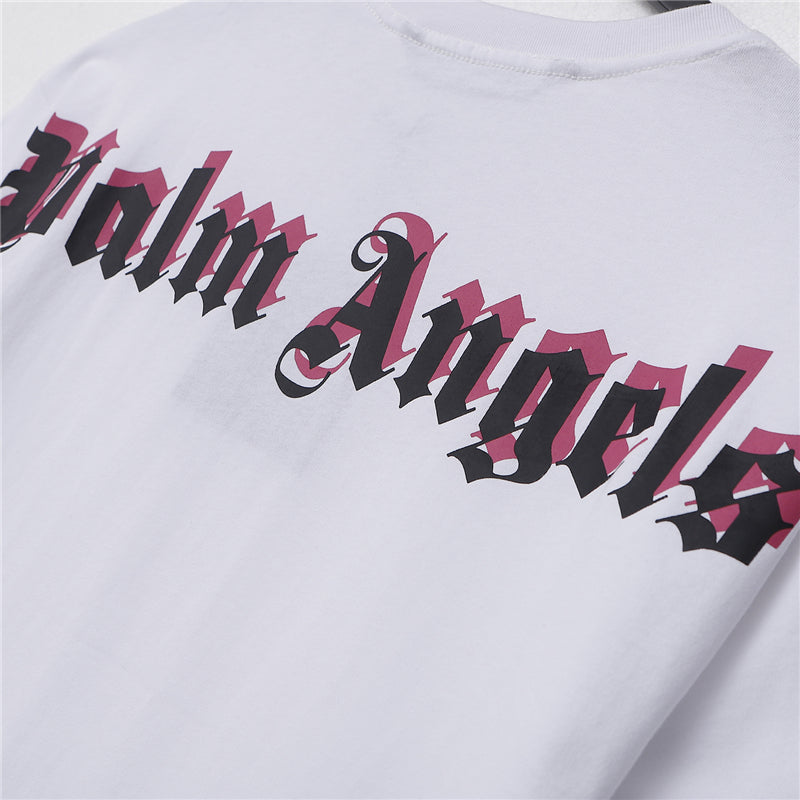 Palm Angels Double-Color Gothic Back Logo T-Shirt – White