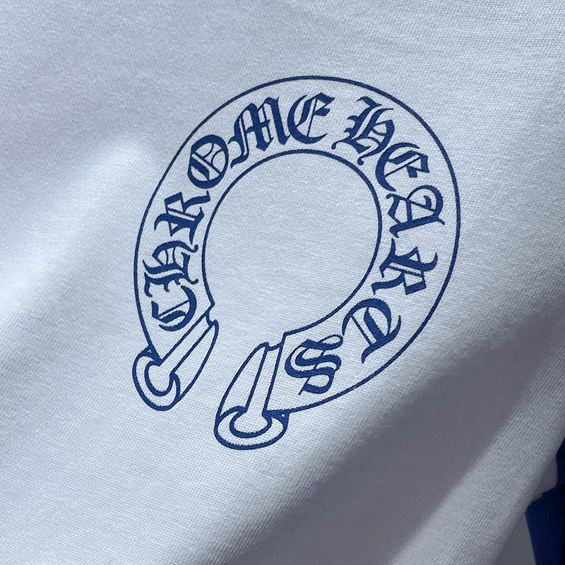Chrome Hearts CH Gothic Raglan Long Sleeve Tee – Blue / White