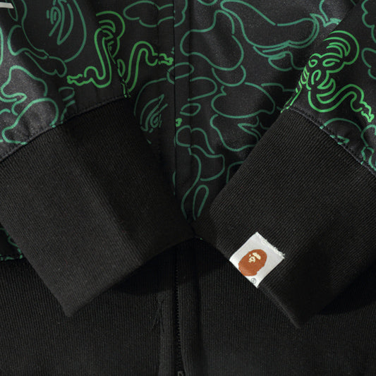 BAPE Shark Snake Print Full-Zip Hoodie