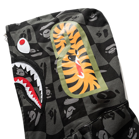 BAPE Gray Shark Full-Zip Hoodie