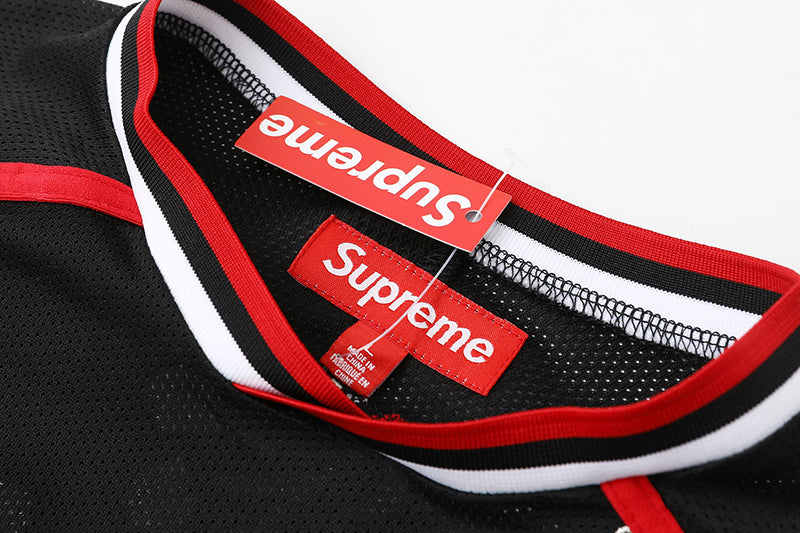 Supreme Floral Soccer Jersey — Black / White