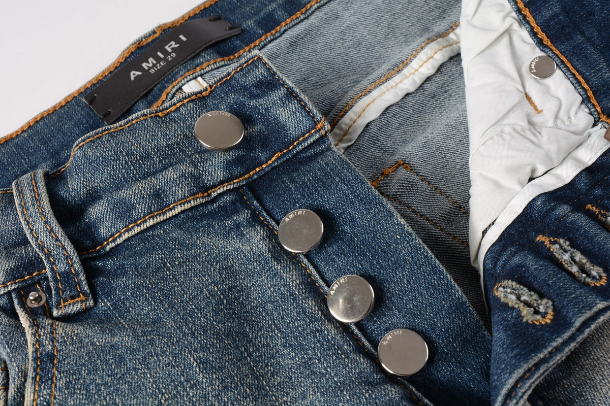 AMIRI Slim Fit Distressed Jeans – Full Length Denim