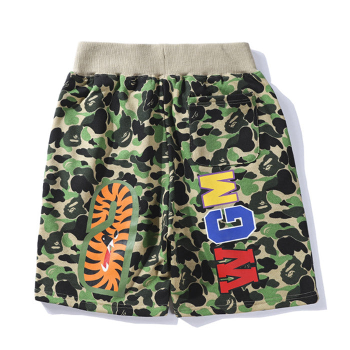 BAPE Big ABC Camo Shark Double-Hood Hoodie & Shorts Set