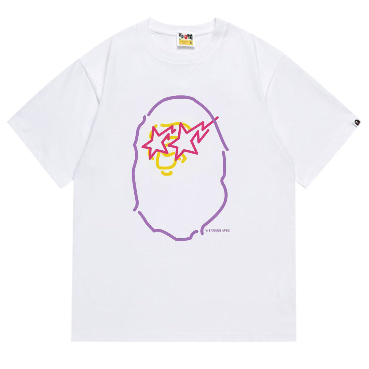 BAPE Ape Head Graphic Tee - Black & White