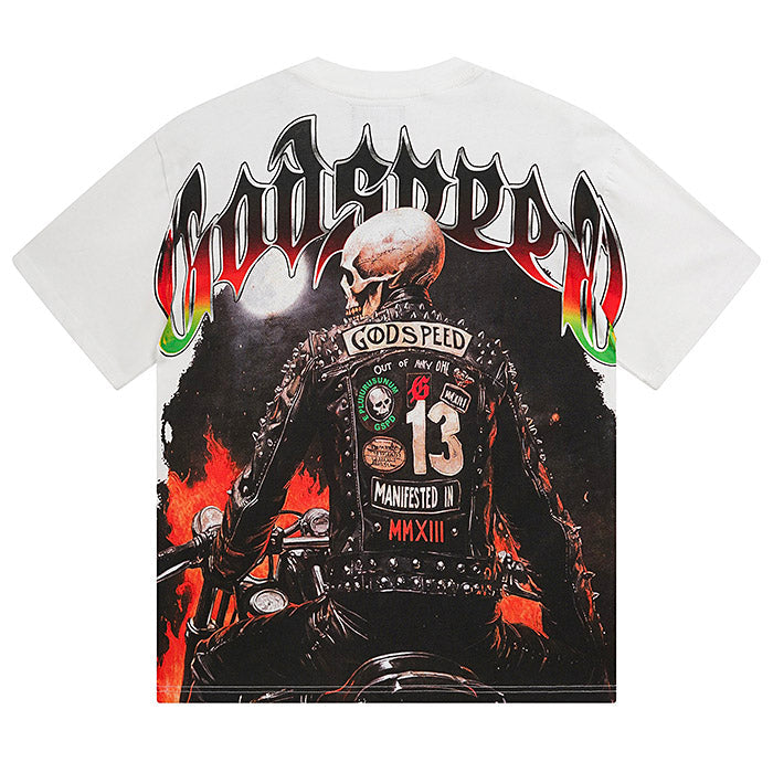 GODSPEED Skeleton Motorcycle Graphic T-Shirt