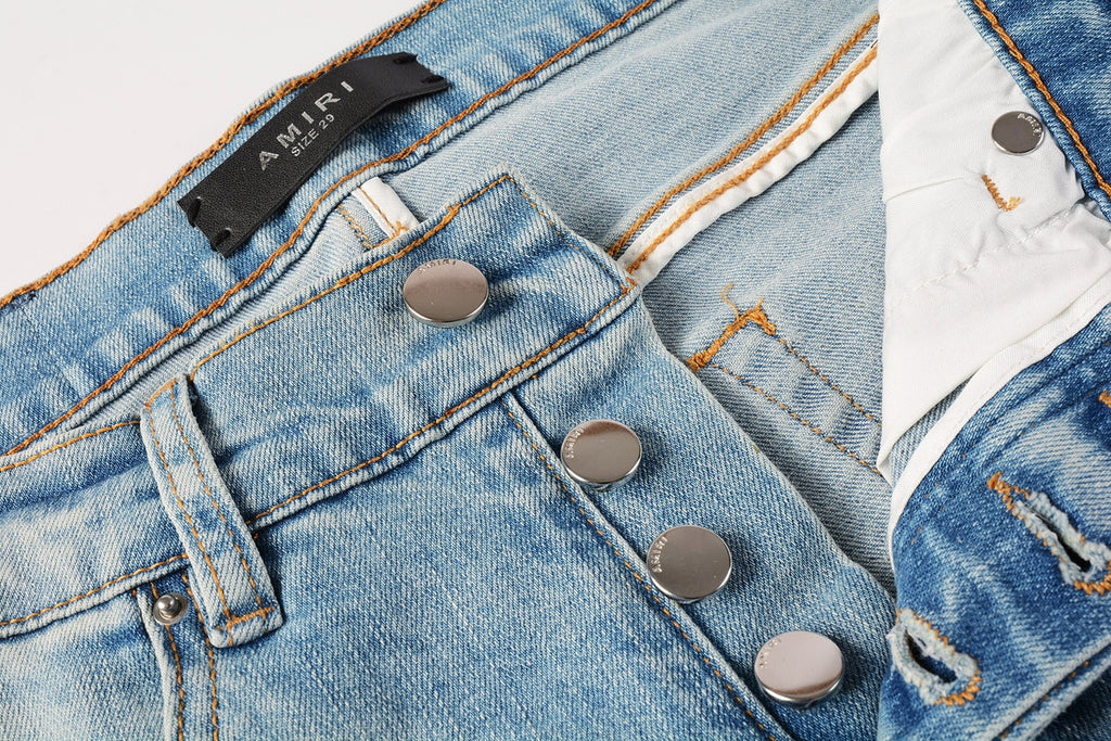 AMIRI Slim Fit Distressed Jeans – Full Length Denim