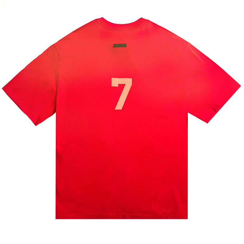 Fear of God 7 Digital Print T-Shirt – Red / Royal Blue / Light Gray