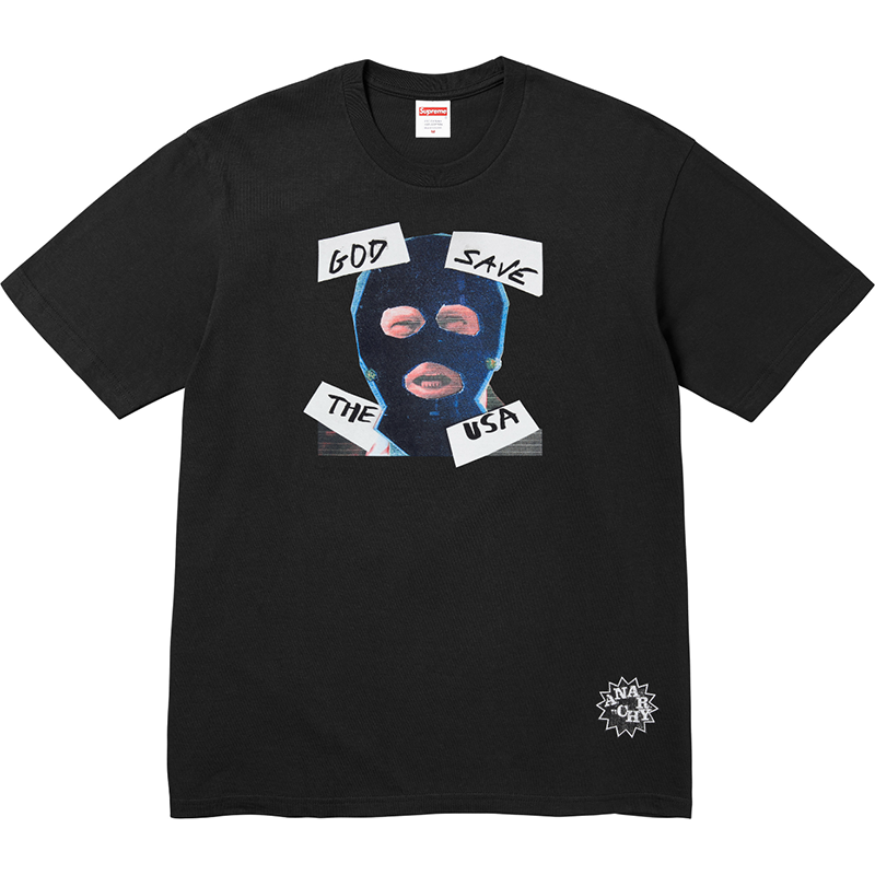 Supreme God Save Us Tee — Black / White