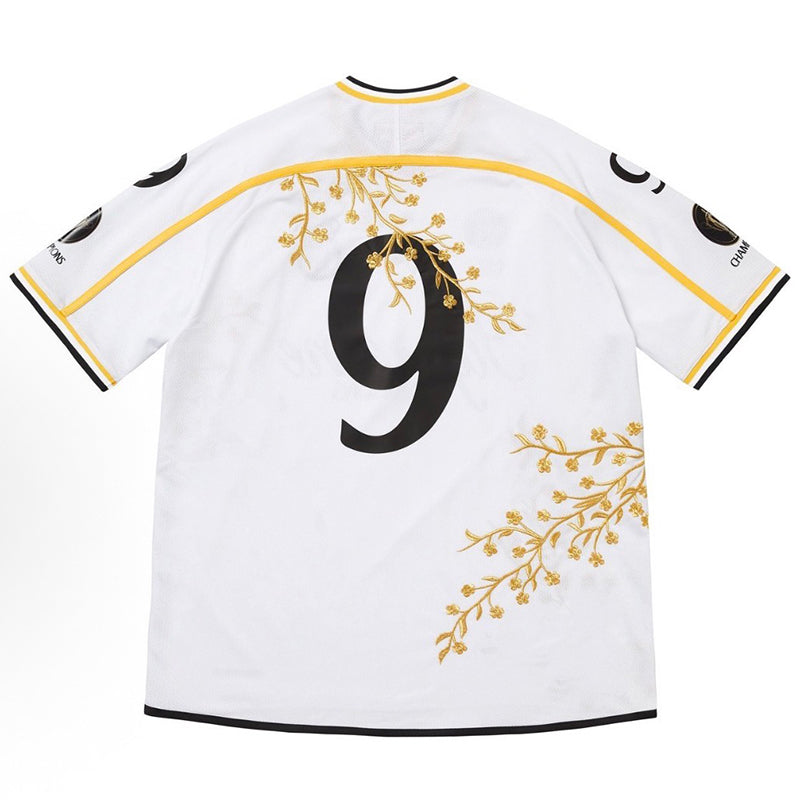 Supreme Floral Soccer Jersey — Black / White
