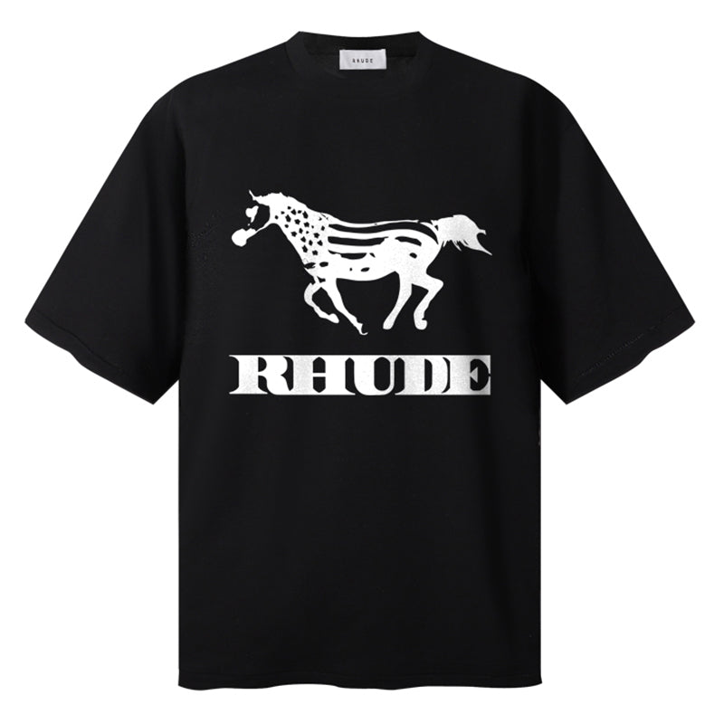 RHUDE Dinero Tee – Black / White / Apricot