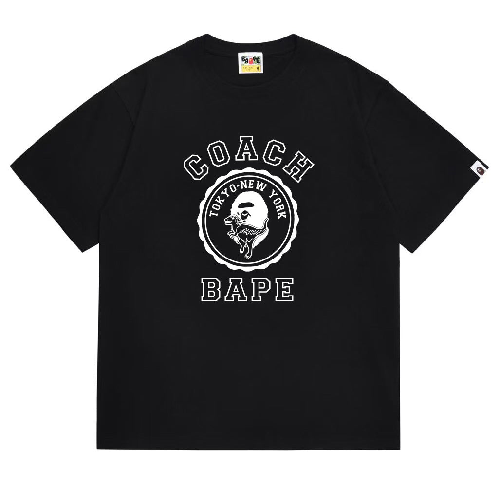 BAPE Ape Head Printed Tee - Black & White