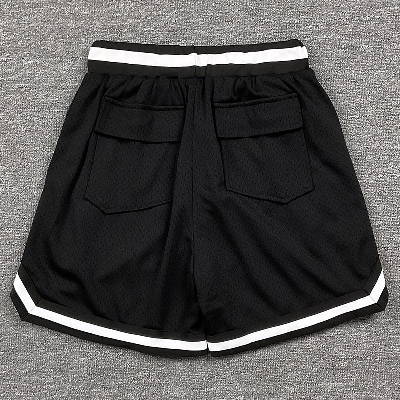 RHUDE Collegiate Arch Logo Mesh Basketball Shorts – Black