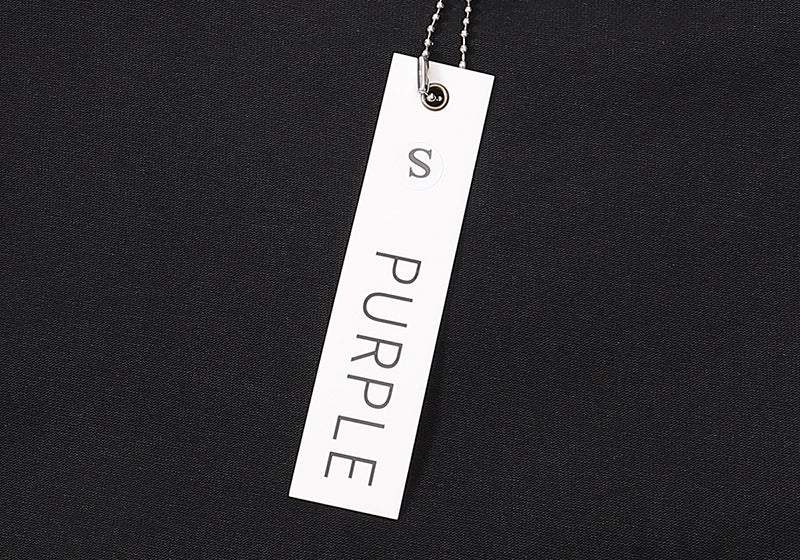 Purple Brand Logo Letter Pattern Print T-Shirt | White & Black