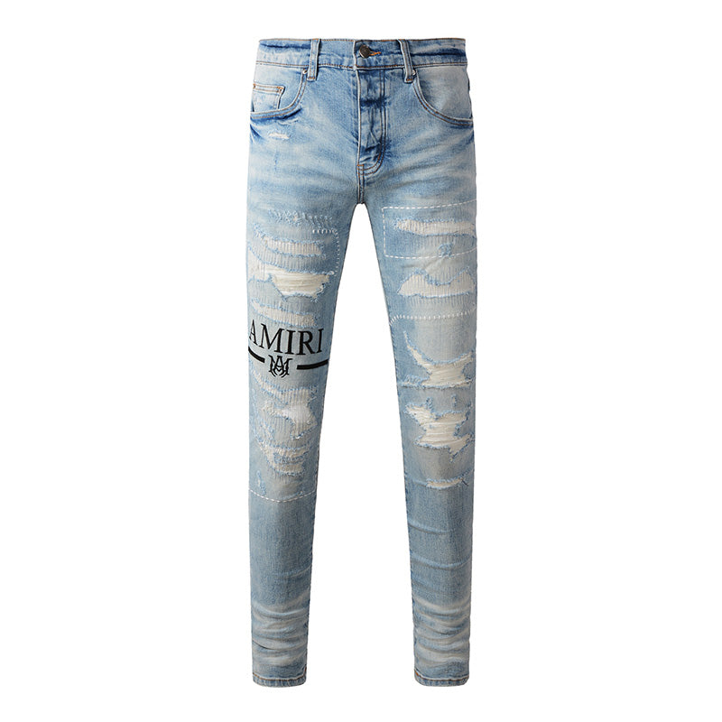 AMIRI Slim Fit Distressed Jeans – Full Length Denim