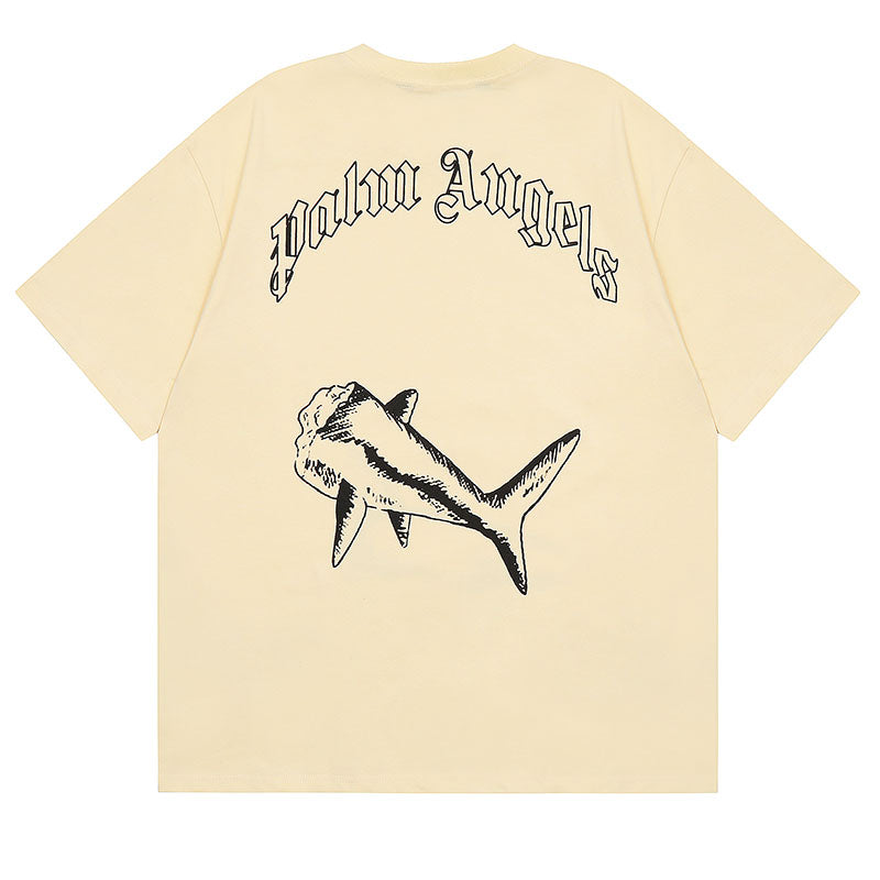 Palm Angels Shark Print Back Logo T-Shirt