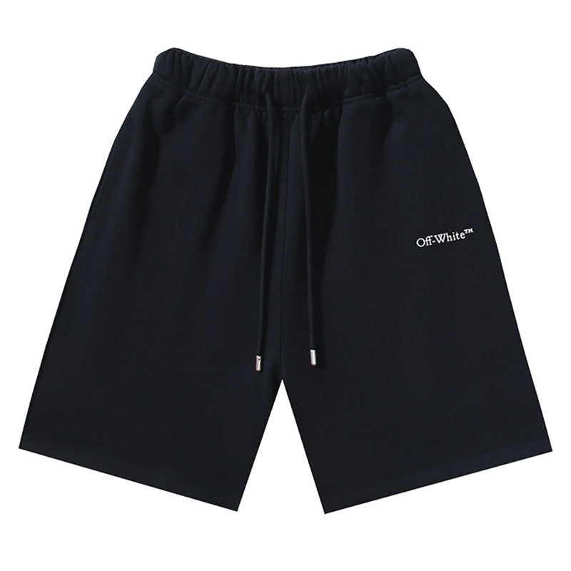 OFF-WHITE "Chain Link Arrow" Metal Texture Cotton Sweatshorts