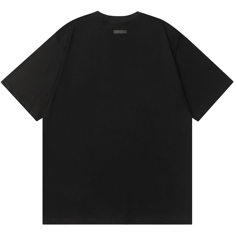 Fear of God Flocked G Letter Pattern T-Shirt – Black / Light Grey / Apricot