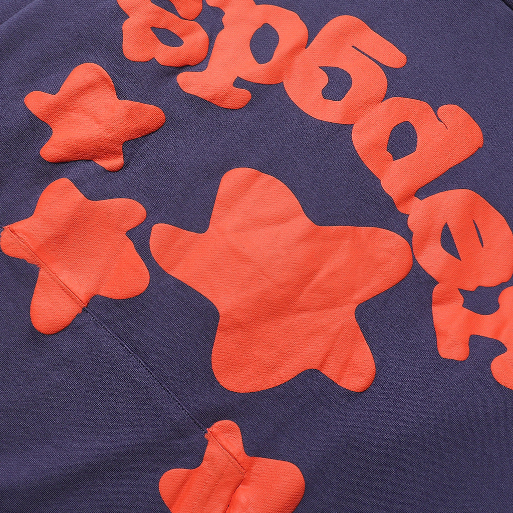 Sp5der Beluga Logo Printed Hoodie – Navy Premium Streetwear Sweatshirt