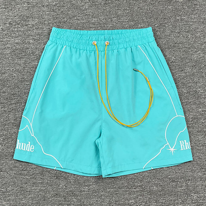 RHUDE Moonlight Pista Short – Red / Green