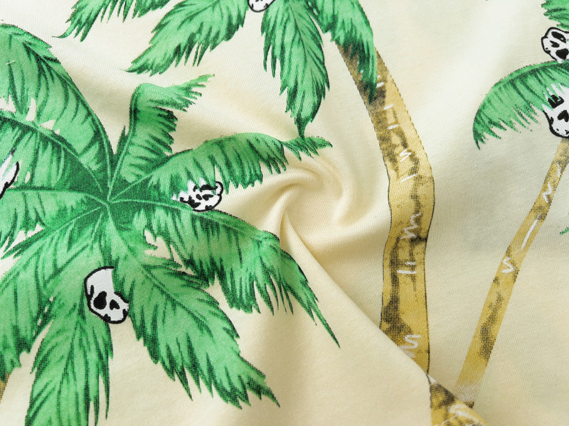 Palm Angels Hawaiian Coconut Tree Skull T-Shirt – 100% Cotton
