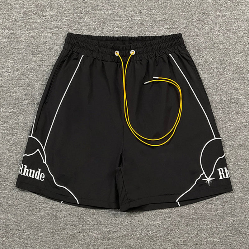 RHUDE Moonlight Pista Cloud Outline Sport Shorts – Black / Gray