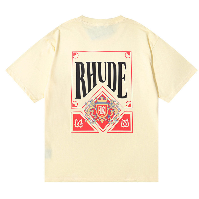 RHUDE Crest Logo Graphic T-Shirt – Black / Apricot / White