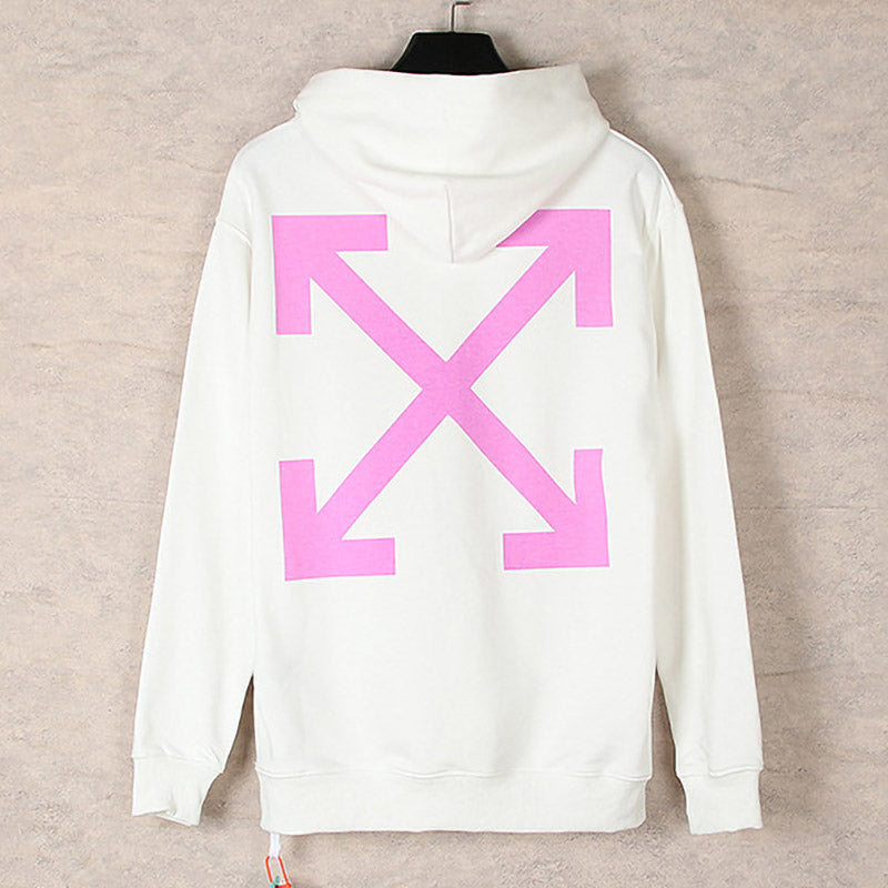 OFF WHITE Caravaggio Pink Taped Diptych Hoodie – White & Black