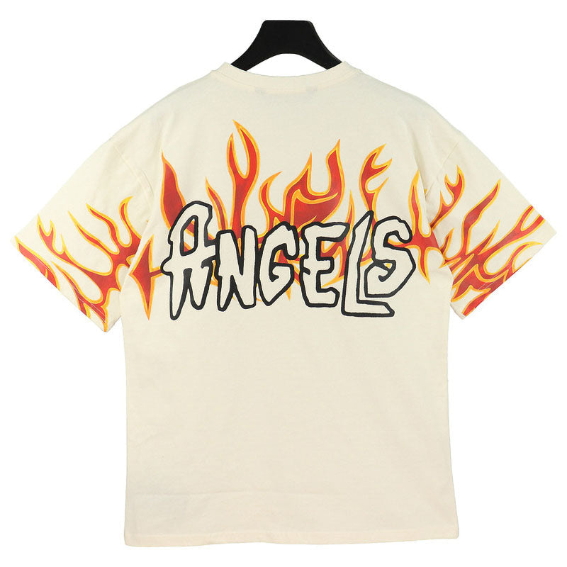 Palm Angels Graffiti Flame Letter T-Shirt – Apricot