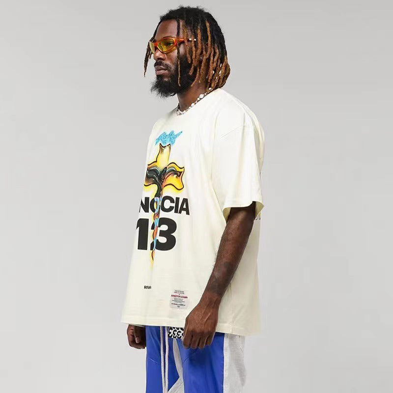 Fear of God x RRR123 Dissolving Cross Letter Print T-Shirt – Apricot
