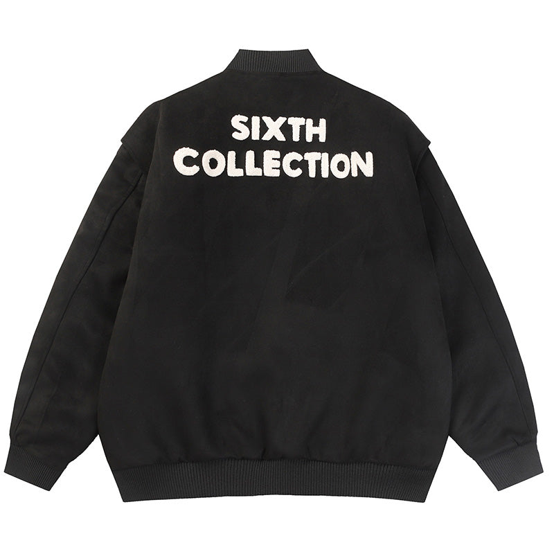 Fear Of God 6th Collection Varsity Bomber Jacket – Gray Green / Black & Apricot / Black