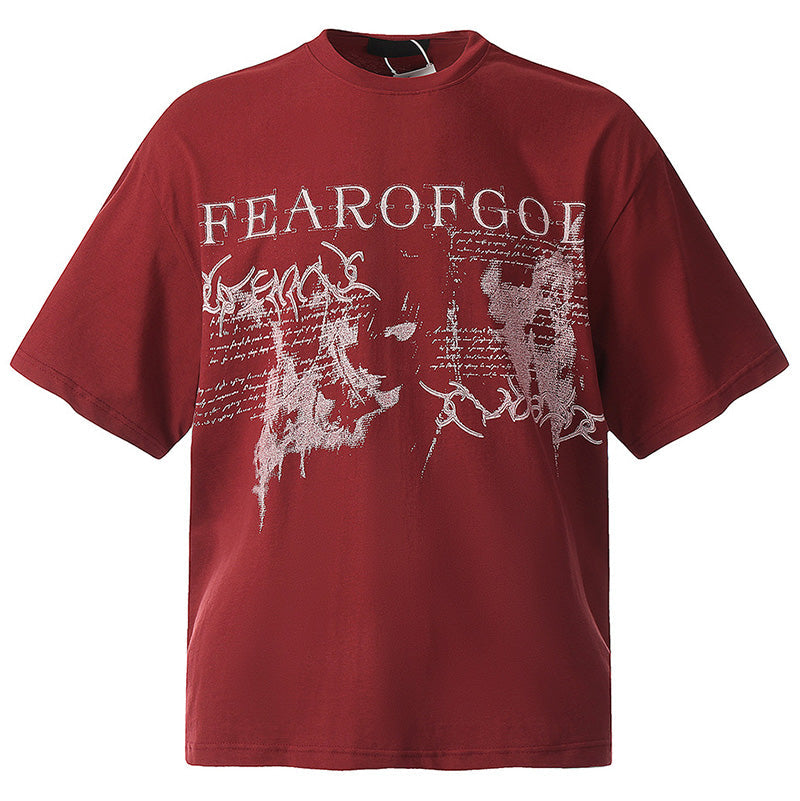 Fear of God Thorn Barrage Print T-Shirt – White / Black / Red