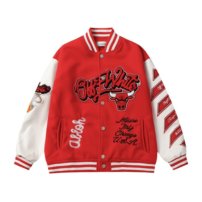 OFF-WHITE x NBA Chicago Bulls Varsity Jacket