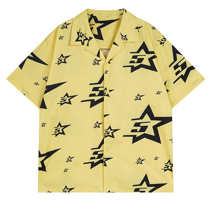 Sp5der Star Pattern Short-Sleeve Shirt – Premium Streetwear Graphic Tee