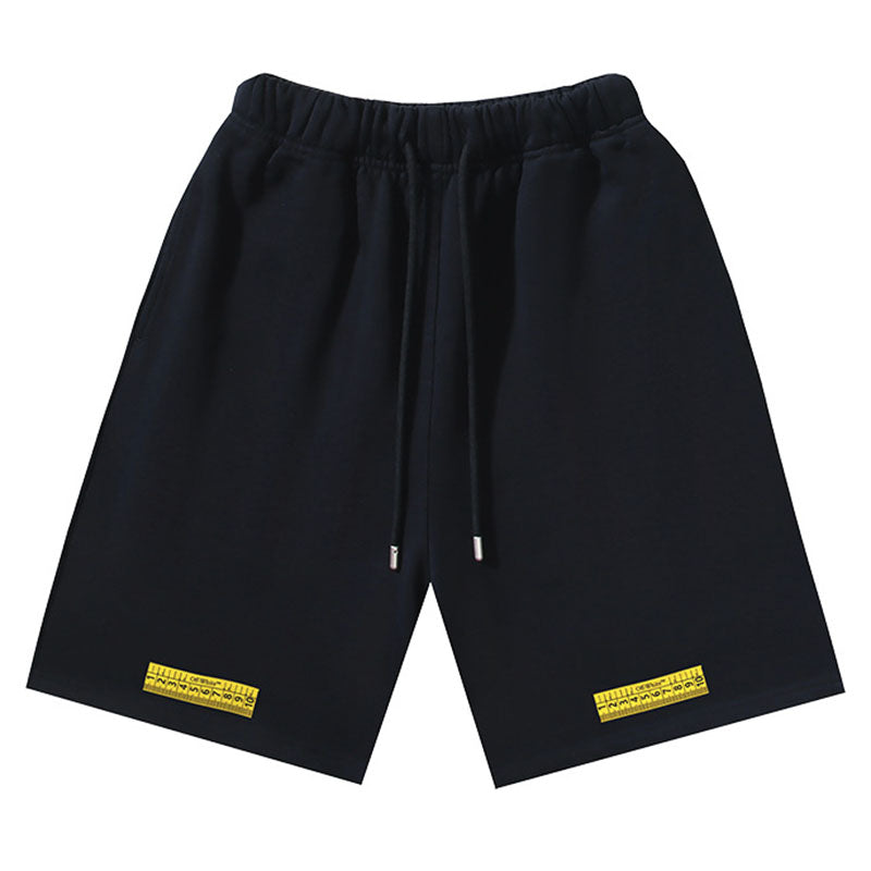 OFF-WHITE "Measuring Tape" Arrow Fill Cotton Sweatshorts
