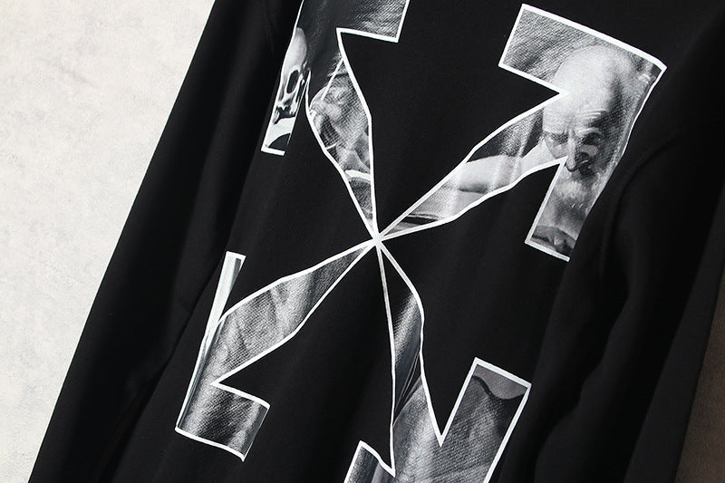 Off-White Caravaggio Black & White Oil Painting Arrow Crewneck Sweatshirt