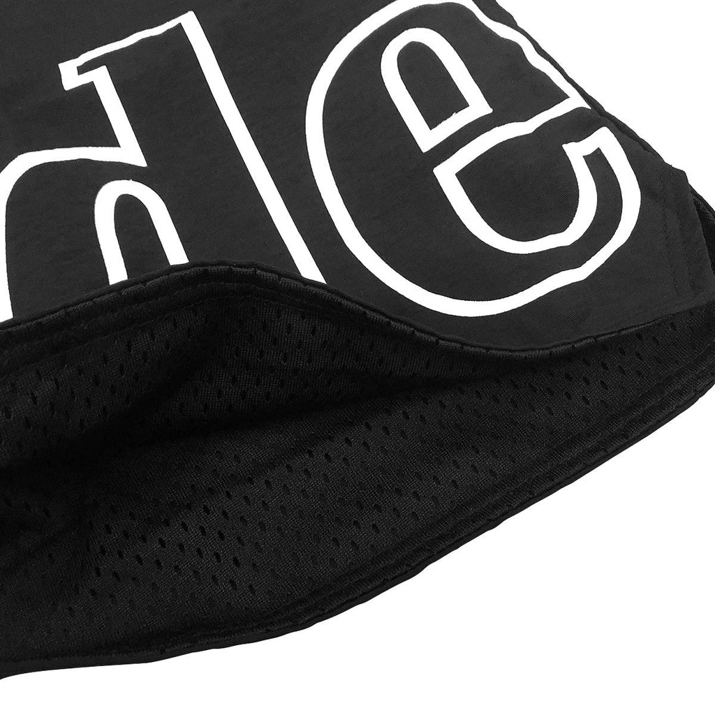 RHUDE 3M Reflective Letters Mesh Drawstring Shorts – Black