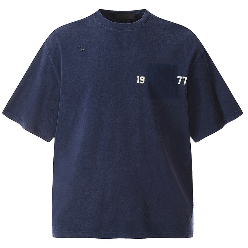 Fear of God 1977 Flocked & Glued FOG Vintage Washed T-Shirt – Black / Red / Royal Blue