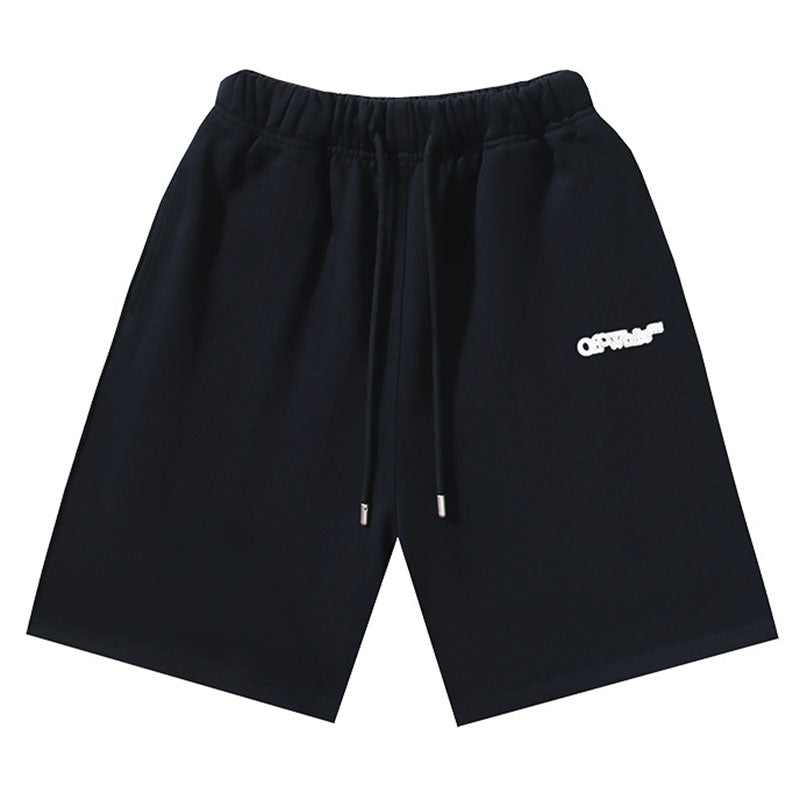 OFF-WHITE "Brushstroke Arrow" Hand-Painted Cotton Sweatshorts