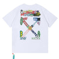 Off-White Creative Cartoon Letter Round Neck T-Shirt