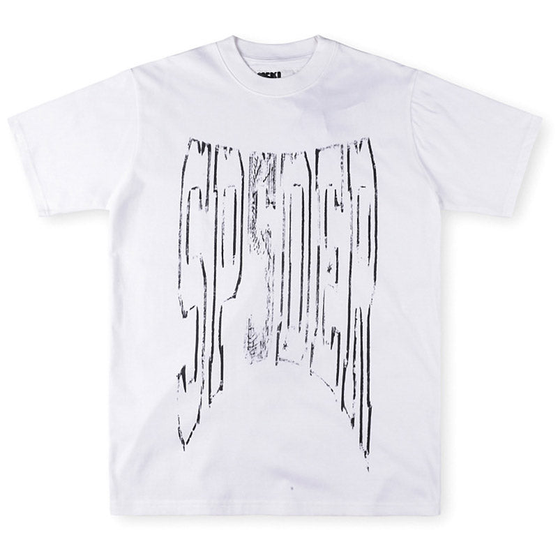SP5DER Diffused Collegiate Graphic T-Shirt – Red / White