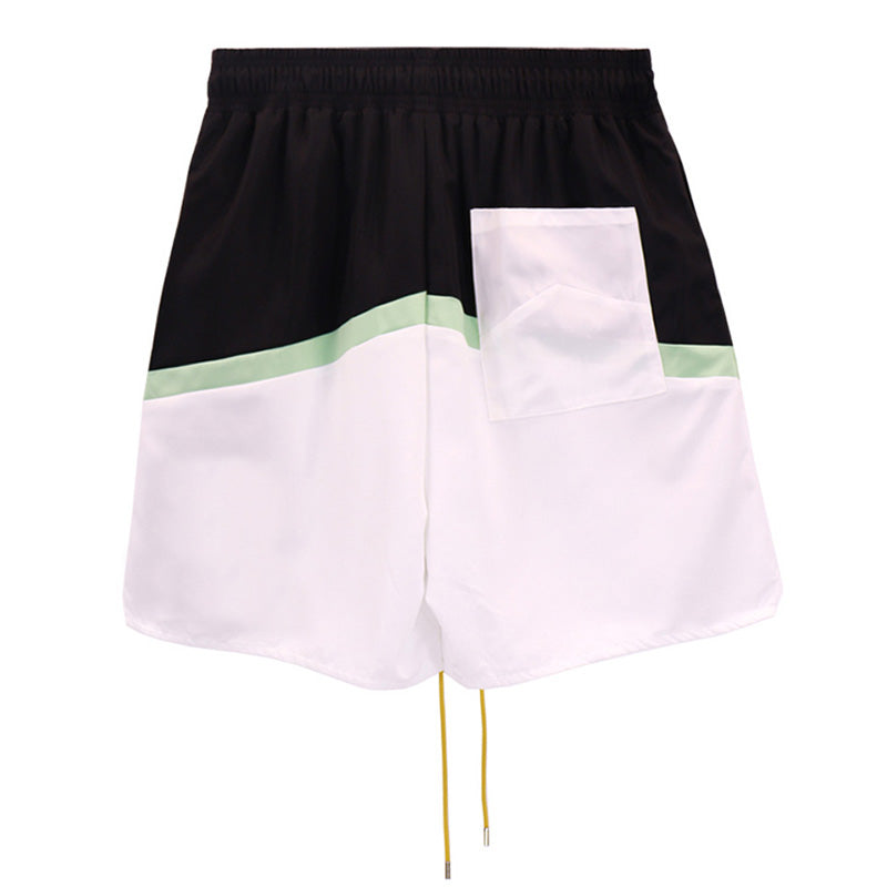 RHUDE Awakening Colour-Block Logo-Print Twill Drawstring Shorts